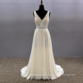 New style white mermaid fashion and elegant sleeveless lace wedding dress simple